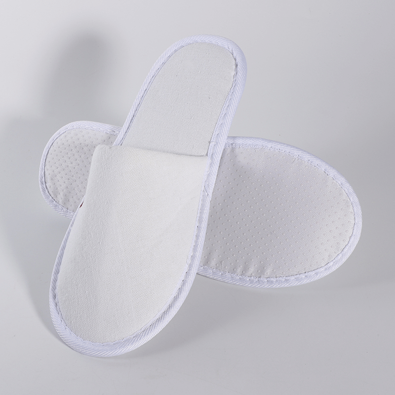 Hotel Guest Slippers Wholesale Good Quality White Linen Slippers for Spa And Hotel
