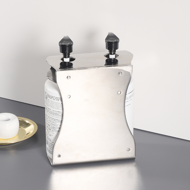 New Shampoo Hotel Shower Soap Dispenser Wall Mounted Stainless For Bathroom