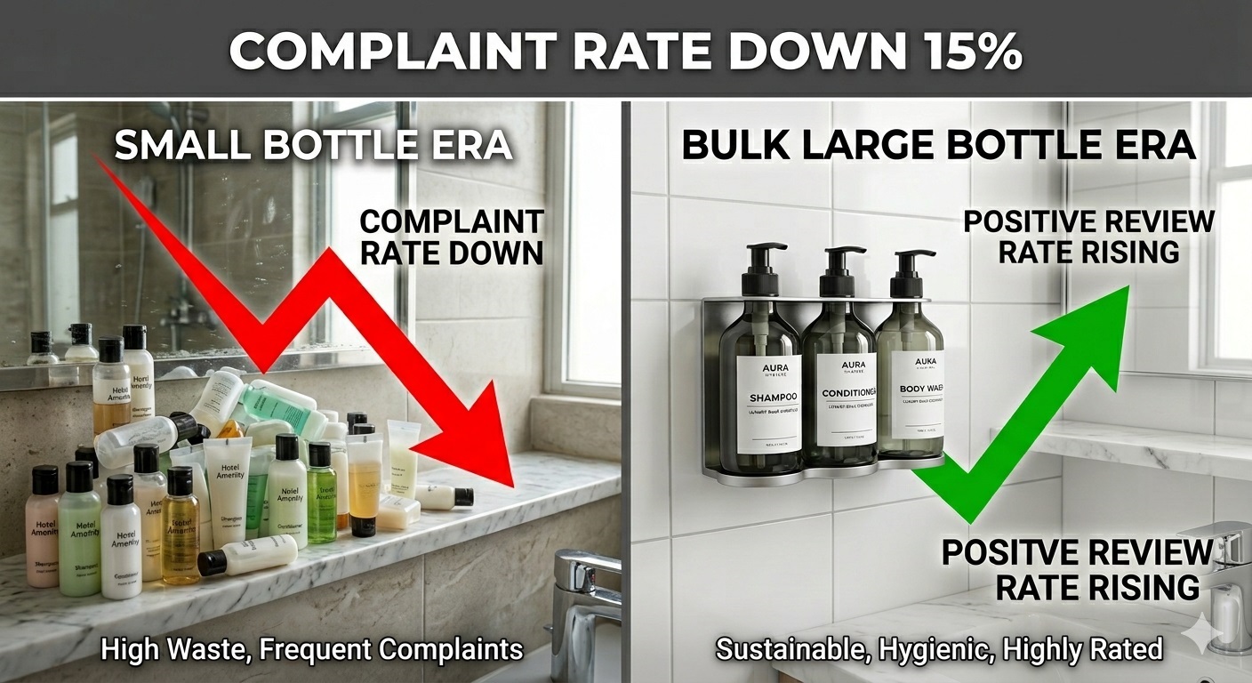 After An Economy Hotel Switched To Bulk Shampoo, Why Did The Complaint Rate Drop Instead? We Tracked 3 Months of Guest Review Data