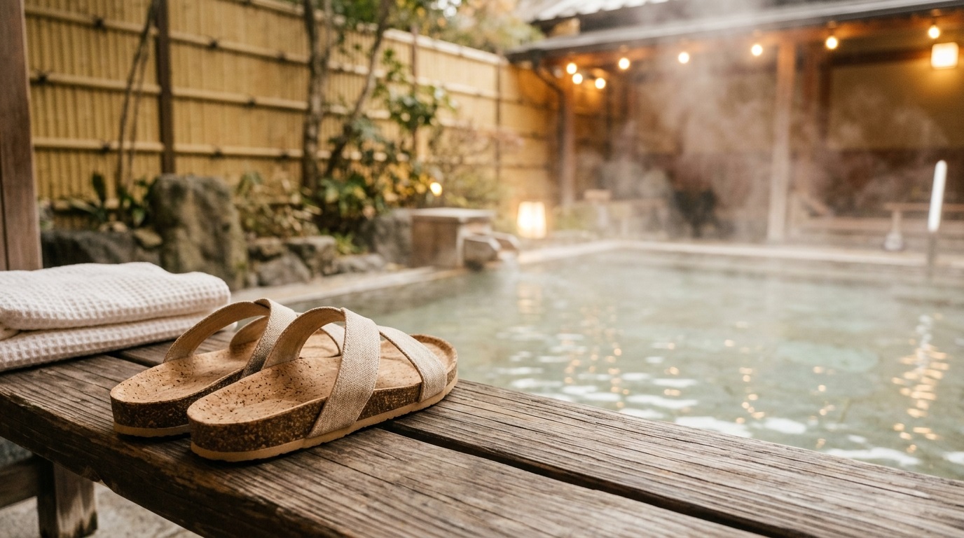 Hot Spring Slippers Need Three Things: Anti-Slip, Waterproof, And Never Hot To The Touch. Cork Scores 3 for 3.
