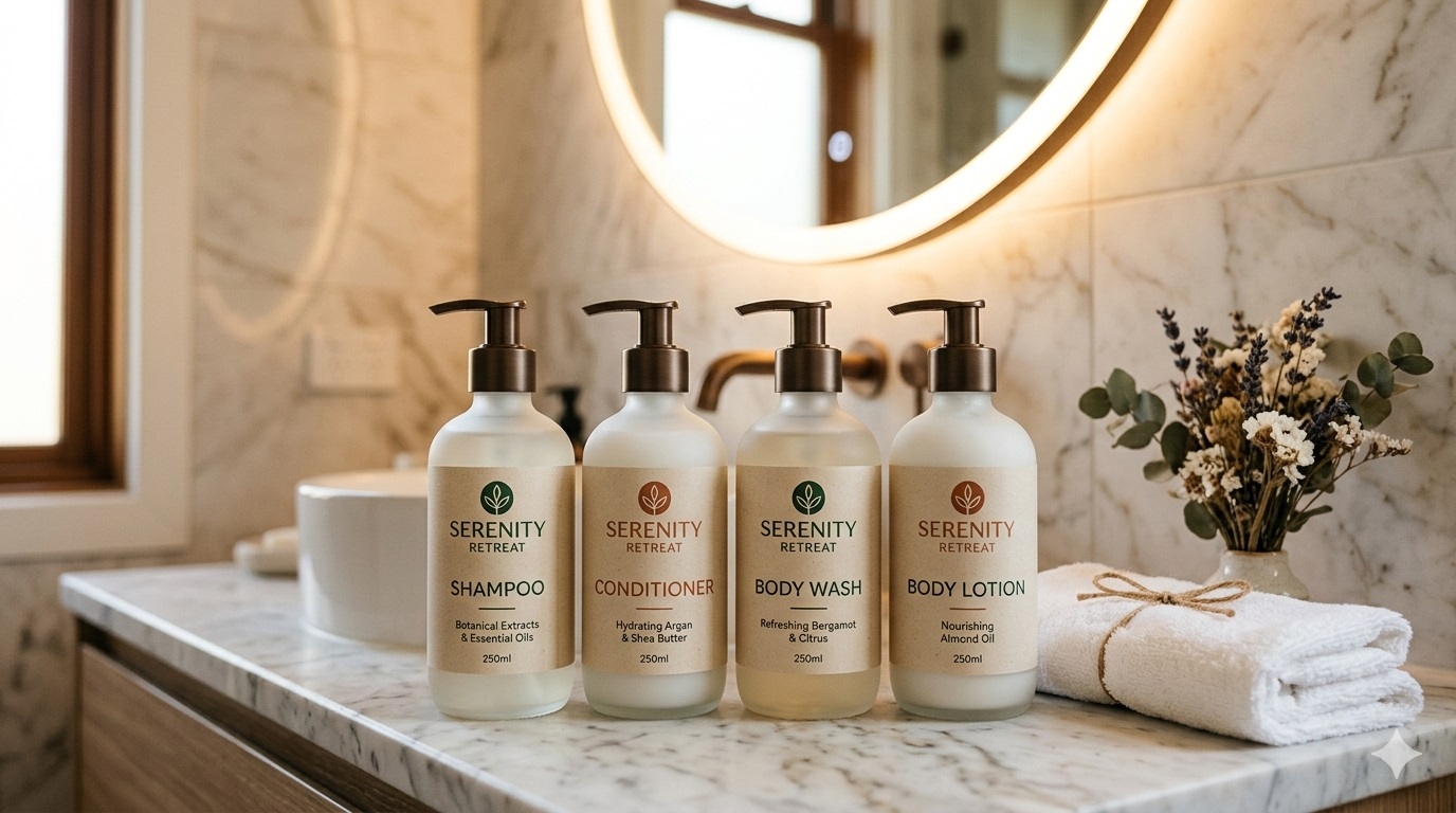 Resort & Homestay Shower, Bath, Moisturise & Condition (SBMC) Sets Wholesale: Custom Formulas, Full Sets – How An Amenities Manufacturer That Understands Brand Customisation And Private Label Helps Yo