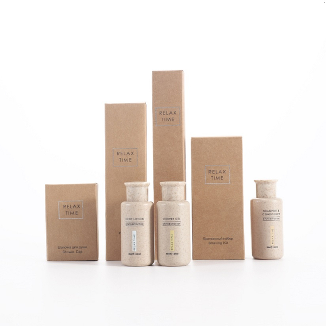  Luxury Custom Eco Hotel Amenities Set with Biodegradable Packaging for Premium Guest Rooms
