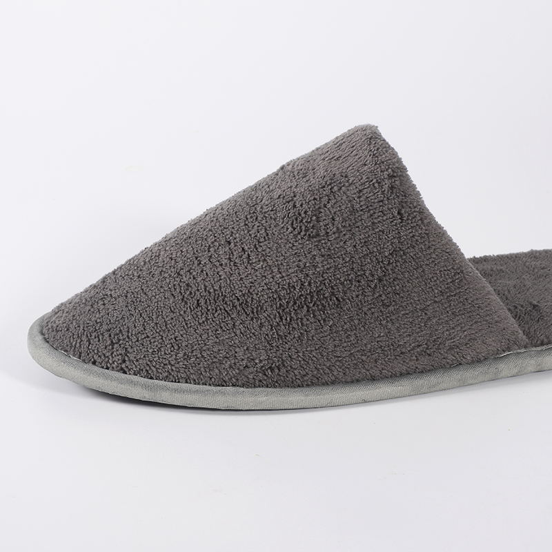 Luxury Brand Coral Fleece Custom Embroidered Thicker EVA And Rubber Sole Eco Hotel Slippers for Premium Hotel Supplies