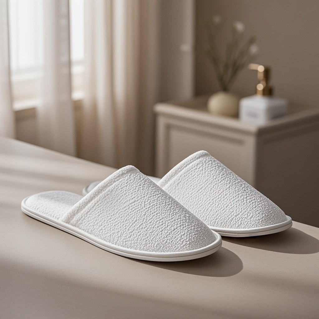Luxury Monogram Branded Plush Terry Hotel Slippers for Bulk Hotel Supplies