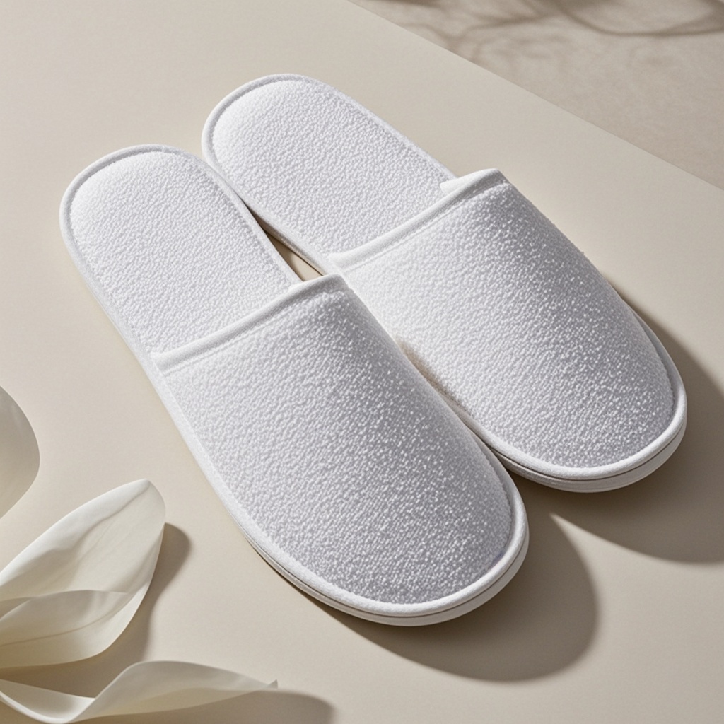 Luxury Monogram Branded Plush Terry Hotel Slippers for Bulk Hotel Supplies