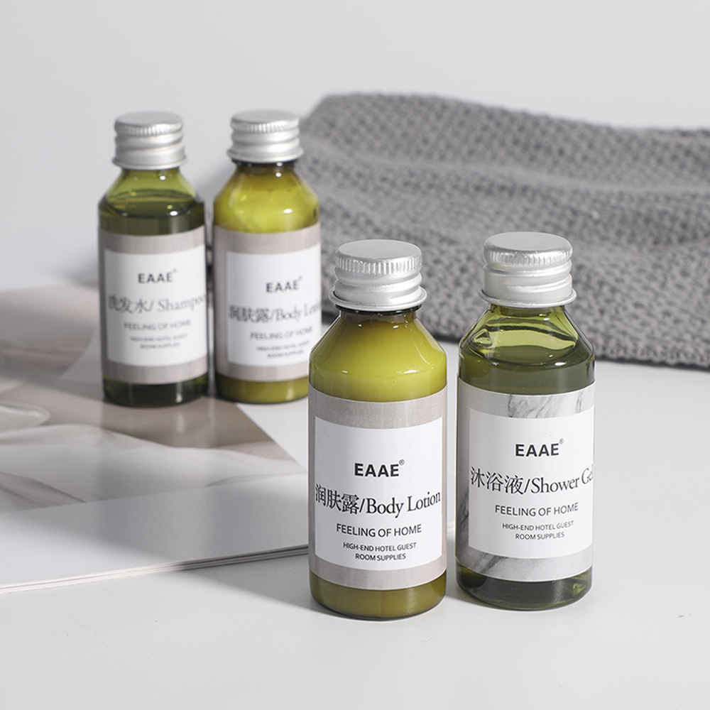 Premium Eco Friendly recoverable Sachet Hotel Bathroom Amenities Package for Sustainable Hospitality Supplies