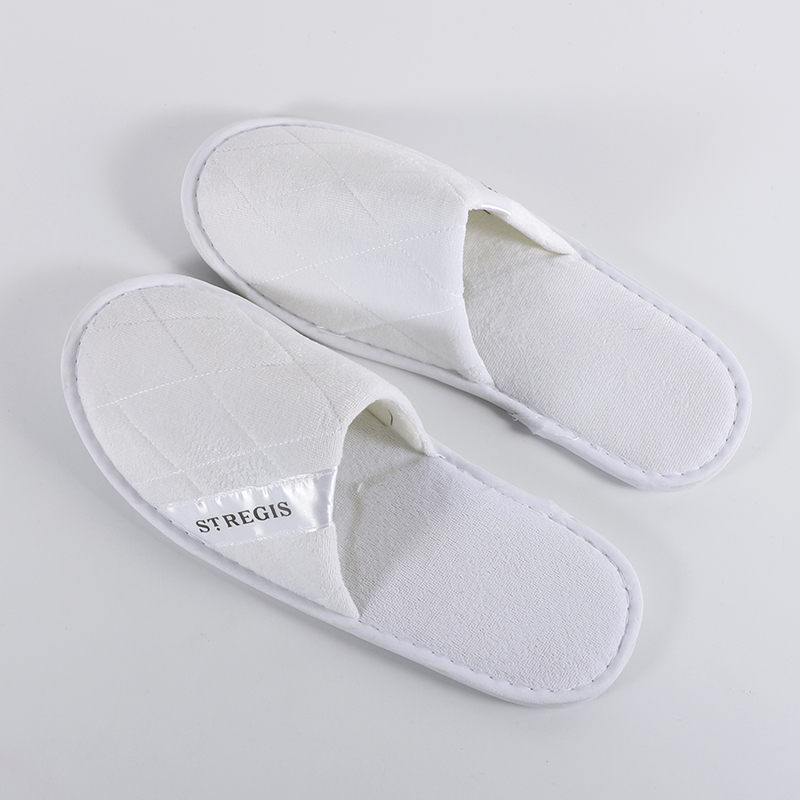 Premium Quilted Plush Embroidered EVA Sole Disposable Hotel Slippers for Economical Wholesale Supplies