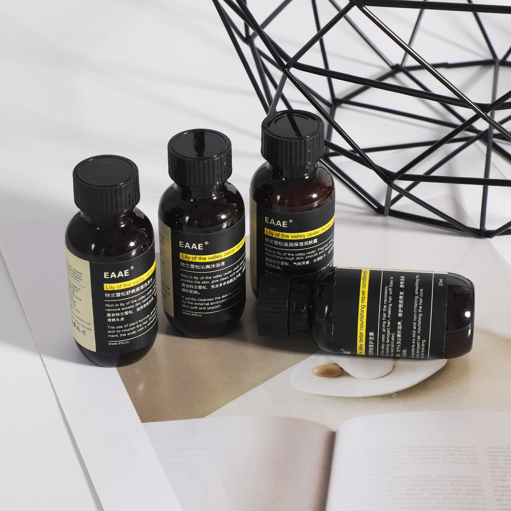 Premium Custom Logo Plastic Bottle Hotel Amenities Set for Hotel Supplies