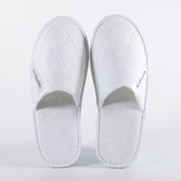 Premium Quilted Plush Embroidered EVA Sole Disposable Hotel Slippers for Economical Wholesale Supplies